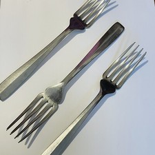 Vtg Fish Forks X 3 Brutalist
