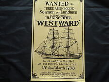 Ships Poster Picture 1798 Wanted Three Able Bodied Seamen Sign  Royal Navy Bar