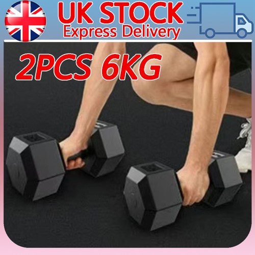 6kg dumbbells hex dumbbell - 2x,