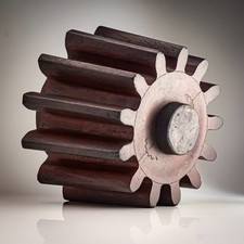 Antique Wooden Tapered Bevel Foundry Cog Wheel Sand Casting Pattern 7 1/4 Inch