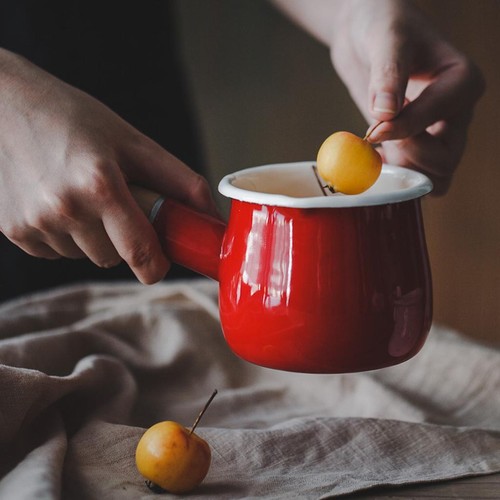 Enamel milk soup - enamel, pan