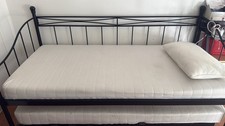 Metal Single Bed Frame with Trundle Bed