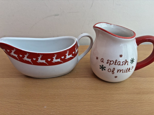 Pair ceramic christmas xmas - of,
