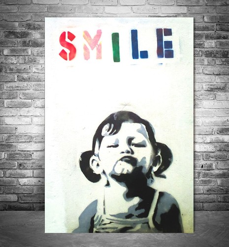 Banksy smile graffiti street - banksy,