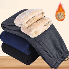 Men Fleece Lined Winter Waterproof Thermal Trousers Joggers Warm Athletic Pants