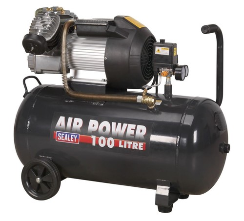 Sealey 100l twin - v-twin, direct