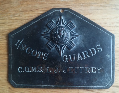 Scots guards brass bed - brass, plate