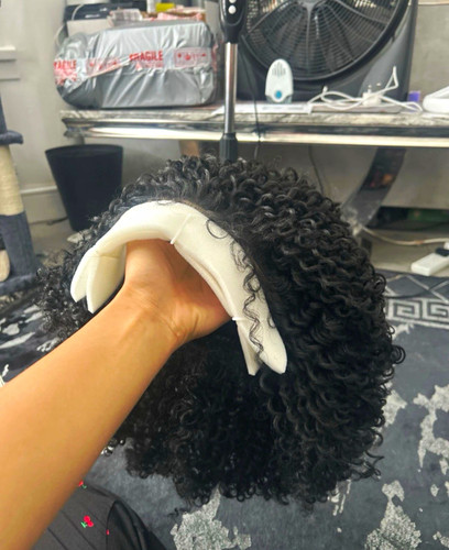 Short black curly lace front - curly,