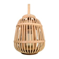 Wooden Candle Holder Bird Cage Bamboo Decoration Free Standing Hanging LED