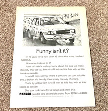 SKODA RALLY CARS LOMBARD RAC RALLY - FRAMEABLE COLLECTIBLE CLASSIC CAR ADVERT
