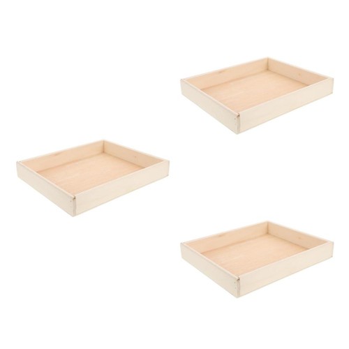 Beige wooden puzzle tray - wooden,