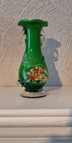 Hand blown murano style green - blown,