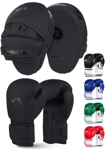 Aqf boxing gloves pads - &, set