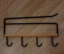 Kitchen Metal Mug Cup Holder Under Shelf Hanger Cupboard Storage Rack 4 Hooks