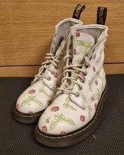 White leather martens boots - leather,