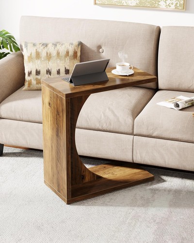 Shape end table modern small - c-shape,