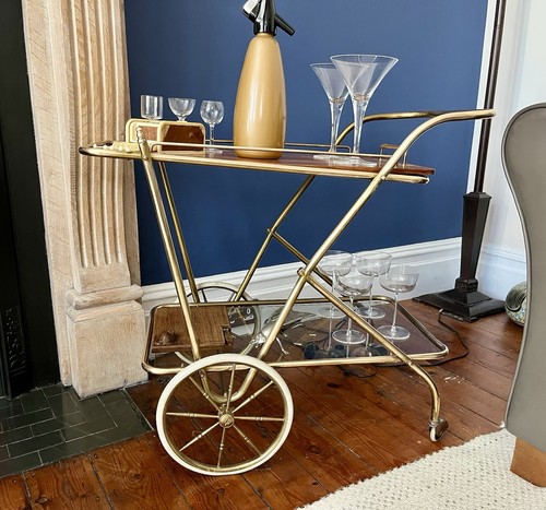 Art deco brass and walnut - and,