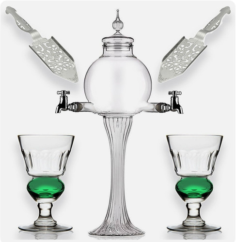 Absinthe set glass fountain - set,