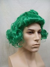 Fun Green Male Candy Creator Wig Oompa Loompa Munchkin Willy Wonka Christmas Elf