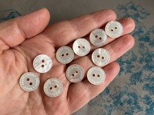 10 Mother Of Pearl MOP Ralph & Russo Couture Designer Buttons 2 Hole White 15mm