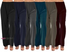 Ladies Lounge Pants Wide Leg Soft STRETCH Keep Fit PLUS Size YOGA Trousers