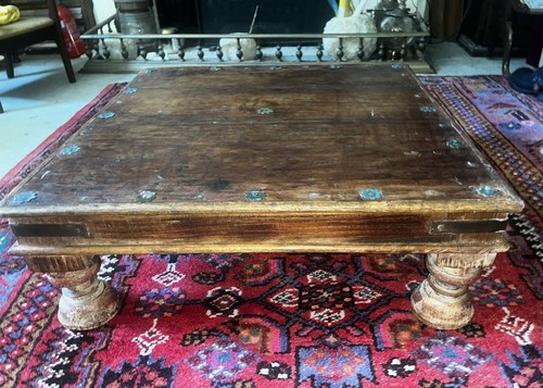 Antique rustic low wooden teak - antique,