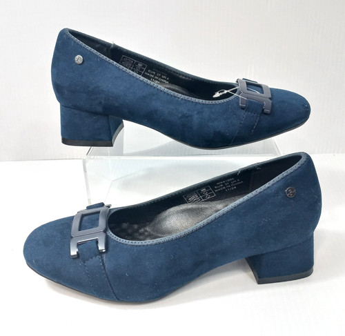 Pavers navy velvet court shoes - pavers,