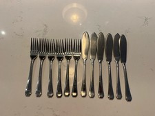 6 (12) X Arthur Price Grecian Stainless Steel Fish Eaters Knives Forks