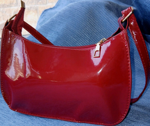 Red patent faux leather - faux,