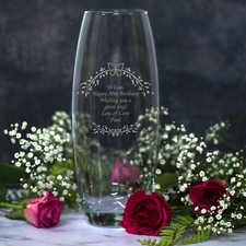 Personalised Floral Butterfly Bullet Vase Birthday Wedding Anniversary