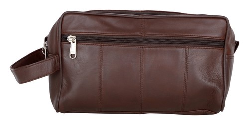 Large leather wash bag - large,