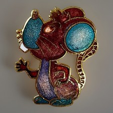 Vintage Mouse Brooch Pink