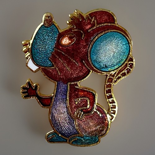 Vintage mouse brooch pink - mouse,