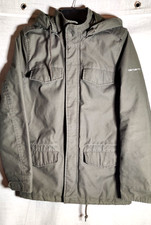 Mans khaki coloured parka padded coat by Carhartt. Size S - fit 38-40 inch chest