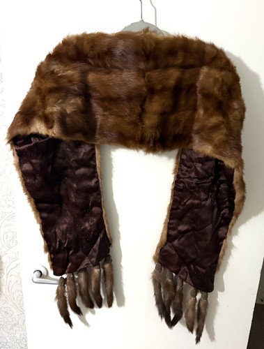 Vintage mink fur stole collar - mink,