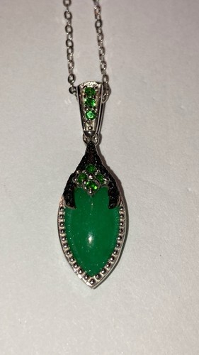 Sterling silver jade - silver, black