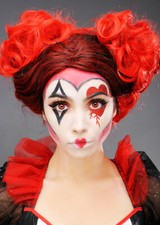 Womens Heart Shaped Red Curly