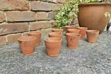 10 x Original Vintage Handmade Terracotta Pots. approx 6/6.5 cm h x 7cm dia.