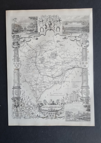 Antique map rutland - map,