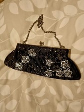 Black Silver Sequence Small Party Dress Bag 