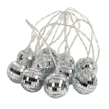 Disco Ball String Lights 10 Multicolour LED Mini Mirror Balls Party Disco Lights
