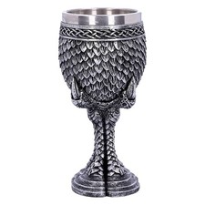 Silver Dragon Claw Fantasy Goblet Gothic Chalice Altar Decoration Ornament Gift