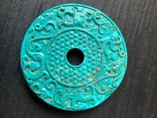 Wonderful Chinese Turquoise Hand Carved *9Dragons* 2Faces Little Bi