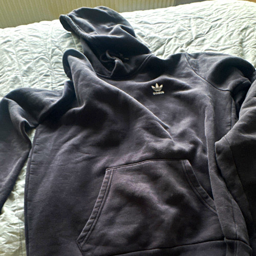 Adidas black hooded - black, fleece