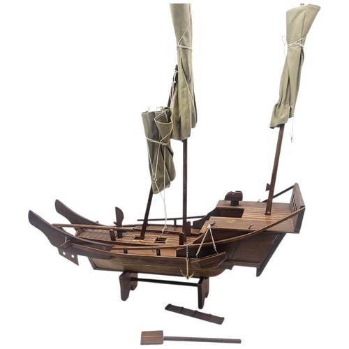 Wooden boat ornament sails - ornament,