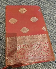 Katan Silk Saree Peach with