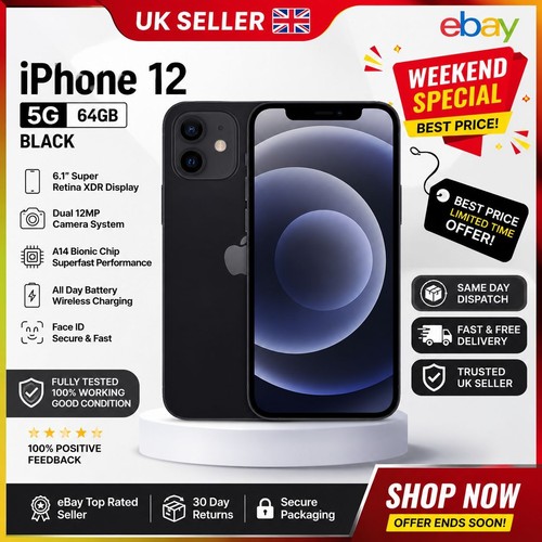 Apple iphone 64gb black - 12,