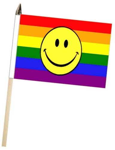 Rainbow happy face - face, gay