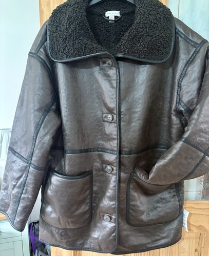 Topshop brown faux - brown, shearling