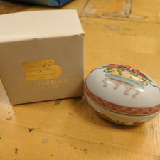 Limoges Trinket Box Fou Tcheou Egg Shaped Chinoiseries Bernardaud Limoges France